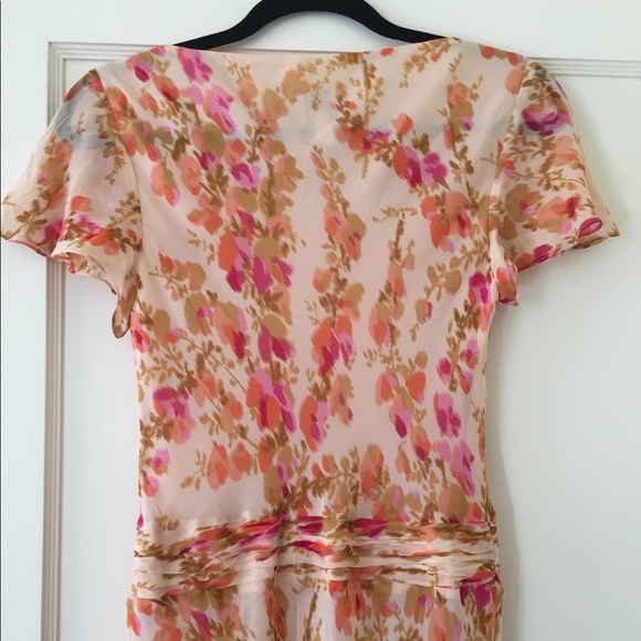 100% SILK FLORAL maxi DRESS, size 4. - Picture 2 of 6